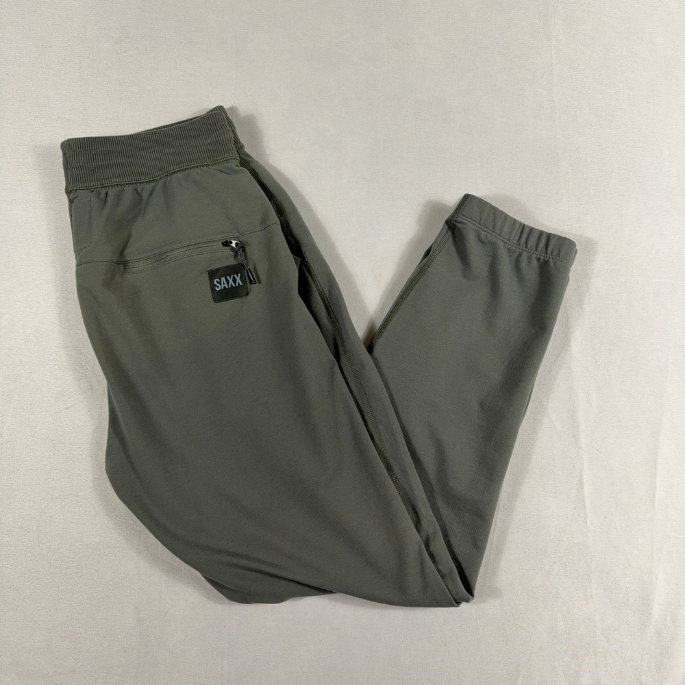 SAXX Down Time Pant Mens Gray Green Jogger Lounge Sweatpants Size‎ M